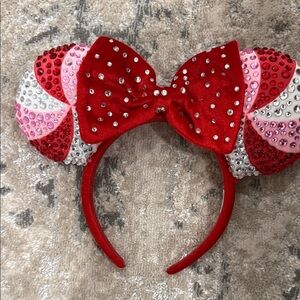 BaubleBar Red Rhinestone Bow Headband
